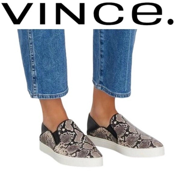 Vince Garvey Slip On Python Embossed Leather Pointed Toe Sneakers Slides Shoes 5 - Picture 2 of 13